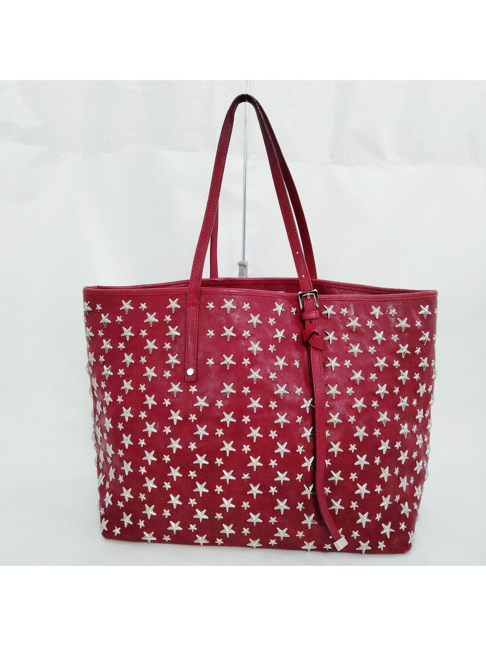 JIMMY CHOO Hand Bag Red Leather 5653243